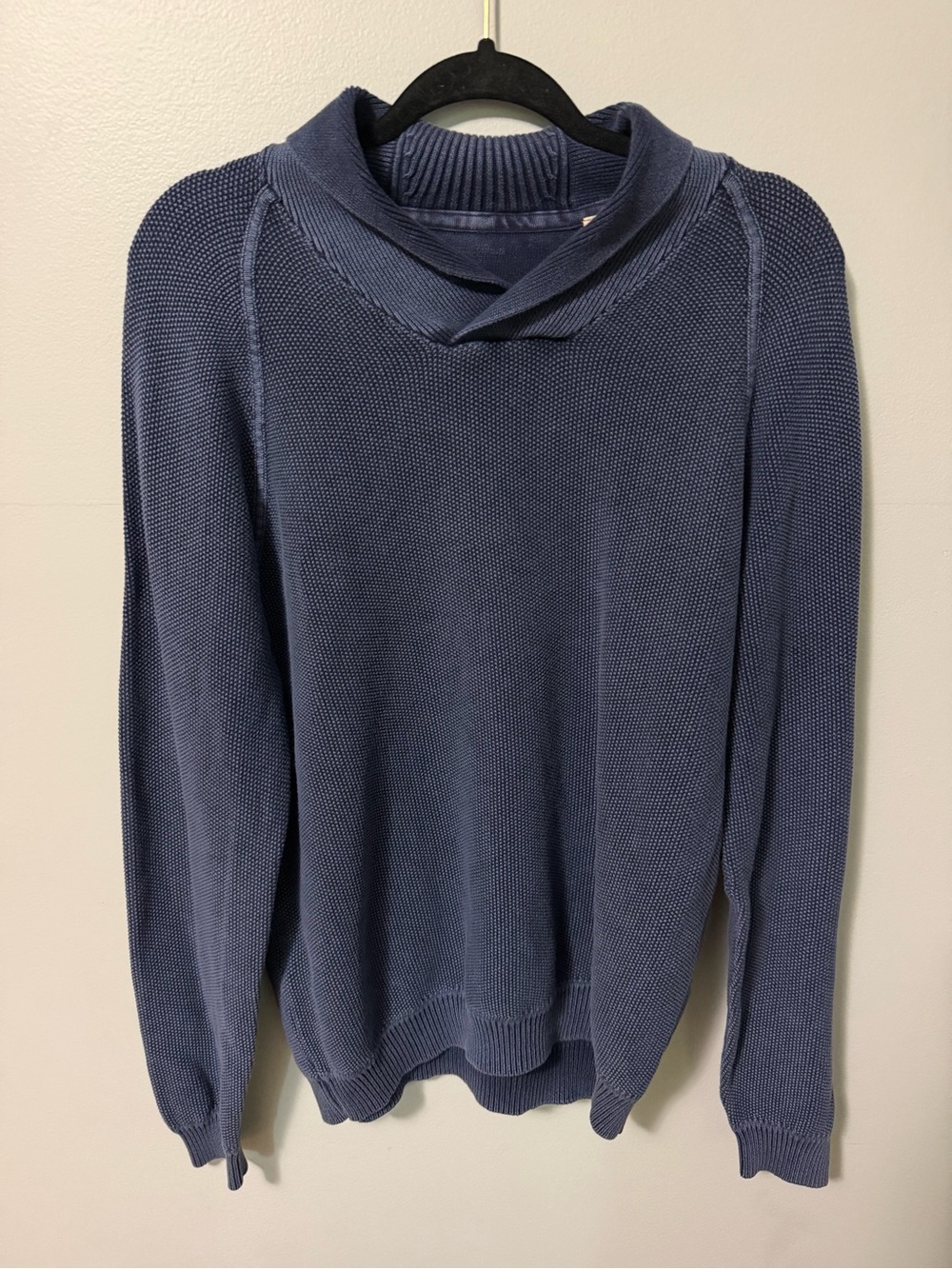 Tommy Bahama Relax Men’s Medium Blue Shawl Collar 100% Cotton Knit Sweater